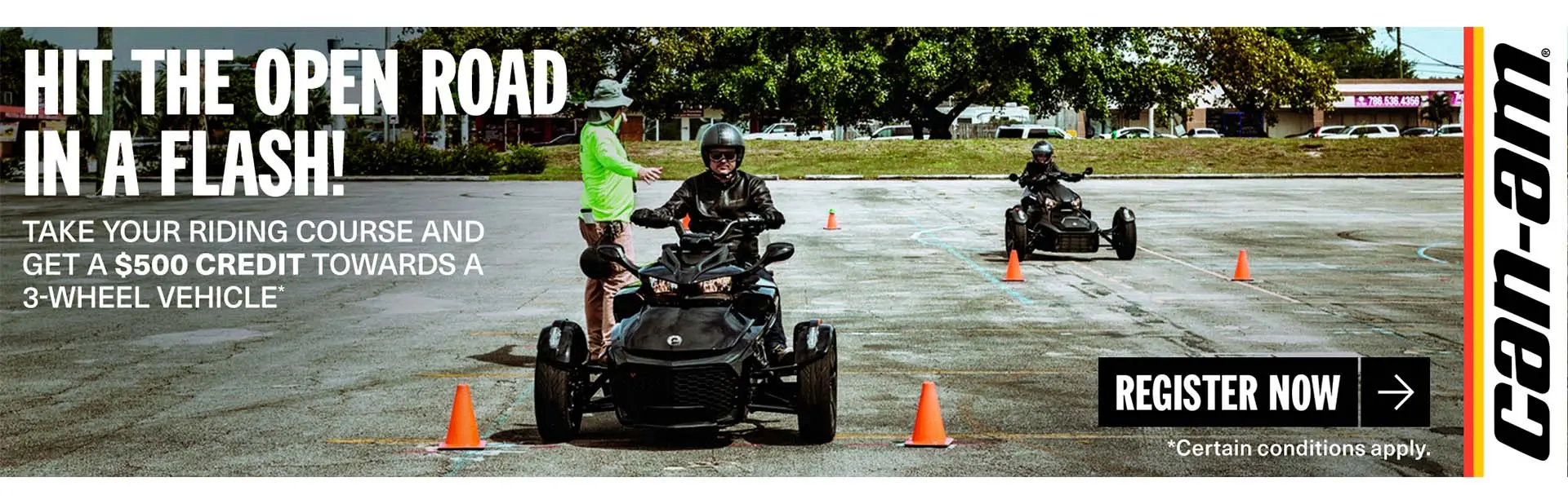 Read more about the article Take your riding course and get a $500 credit towards a 3-wheel vehicle