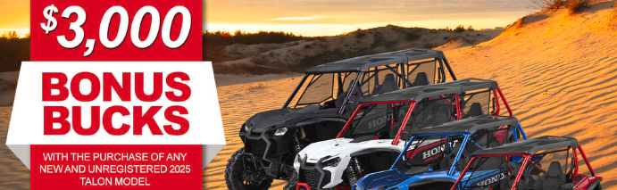 Honda Talon bonus bucks