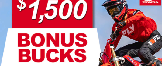 Honda dirt bike bonus bucks