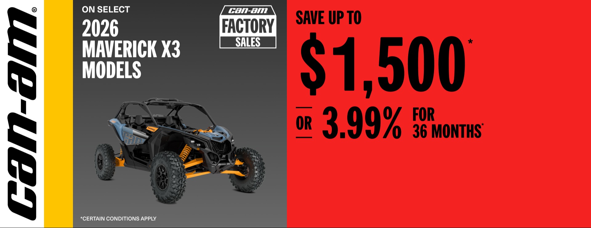 Read more about the article Can-Am Save up to $1,500 or 3.99% for 36 months
