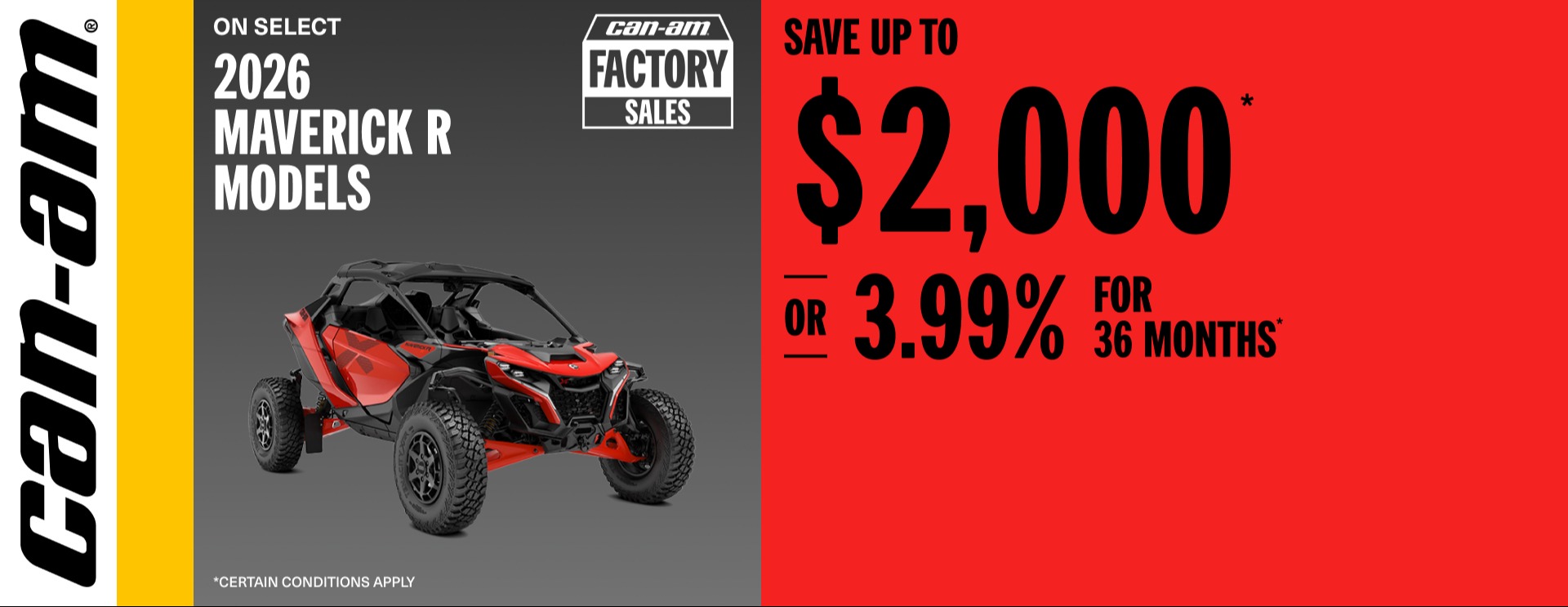 Read more about the article Can-Am Save up to $2,000 or 3.99% for 36 months