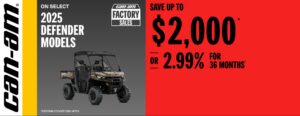 Read more about the article Can- Am Save up to $2,000 or 2.99% for 36 months – 2025 Defender models