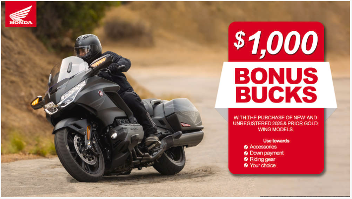 Read more about the article Honda – $1,000 Bonus Bucks on Wing models