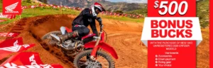 Read more about the article Honda – $500.00 Bonus Bucks on 2026 CRF250