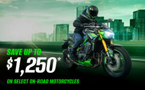 Read more about the article Kawasaki Save Up To $1,250* on Select On-Road Motorcycles