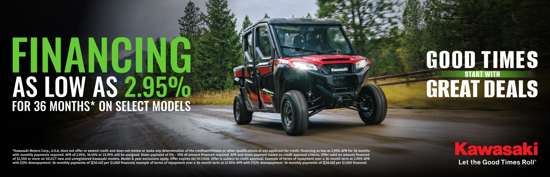 Kawasaki low financing offer