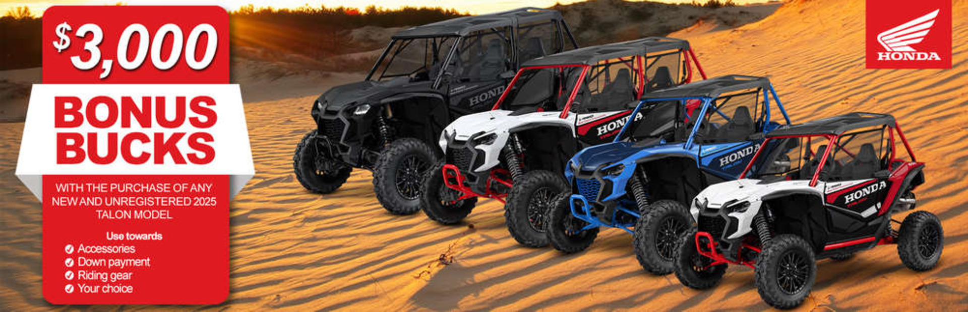 Honda Talon bonus bucks