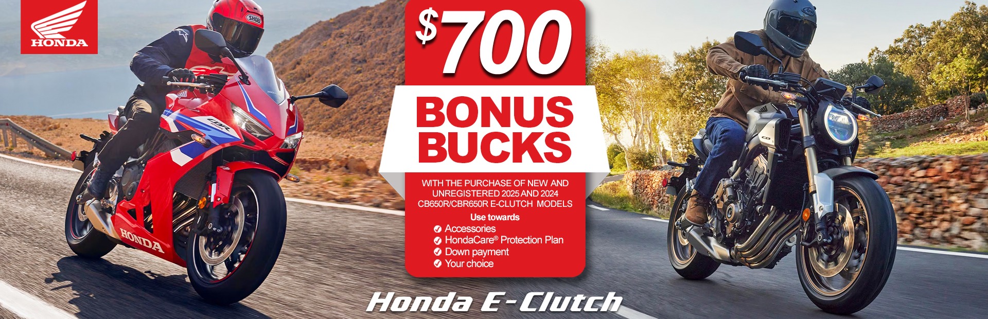 Honda CBR CB650R E-Clutch bonus bucks