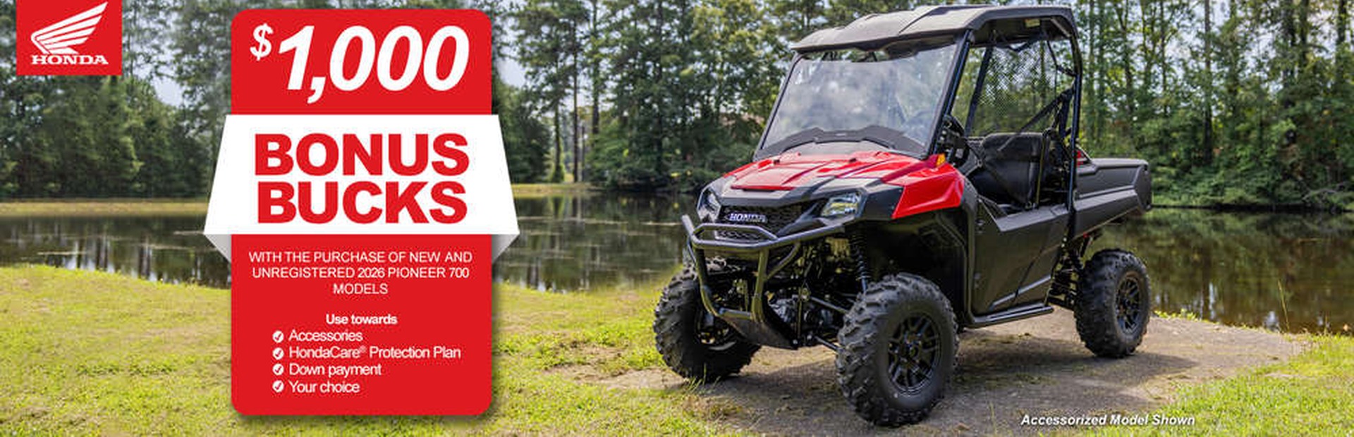 Honda Pioneer 700 bonus bucks