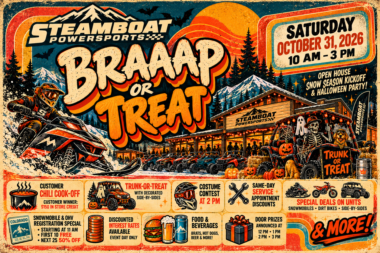 Braaap or Treat – Save the Date, Saturday October 31st at Steamboat Powersports