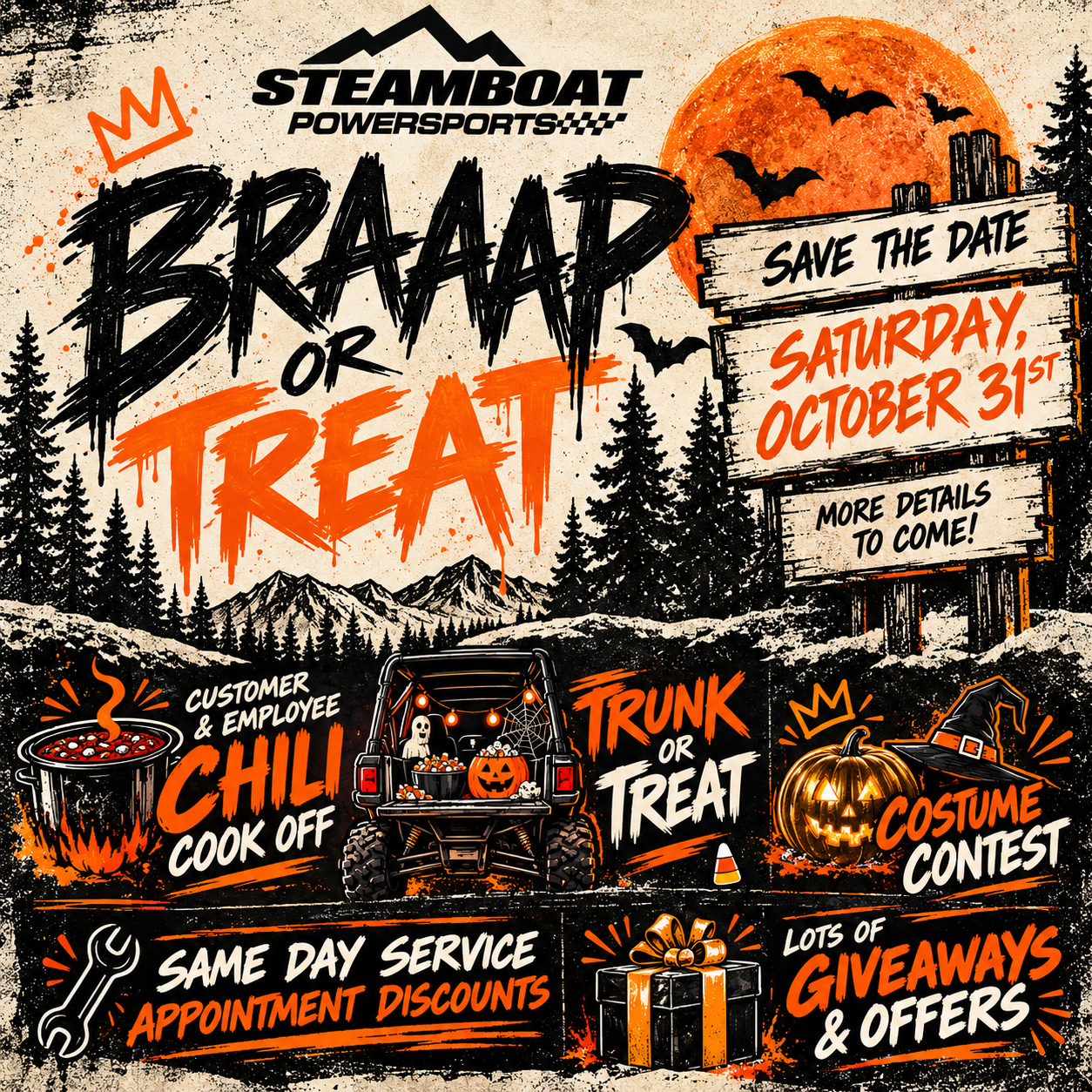 Braaap or Treat – Save the Date, Saturday October 31st at Steamboat Powersports