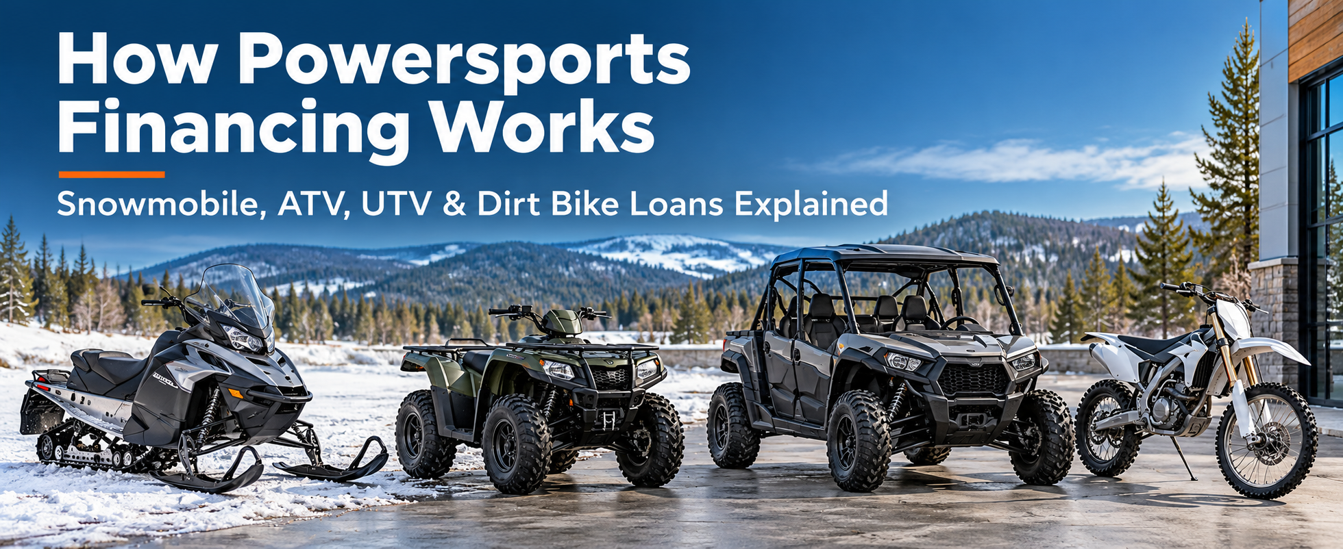Read more about the article How Powersports Financing Works: Snowmobile, ATV, UTV and Dirt Bike Loans Explained 