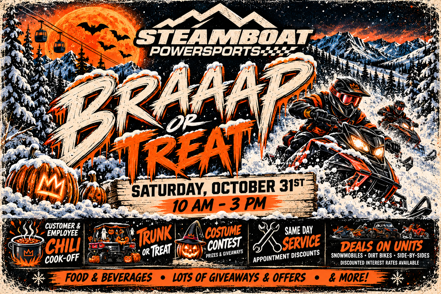 Braaap or Treat – Save the Date, Saturday October 31st at Steamboat Powersports