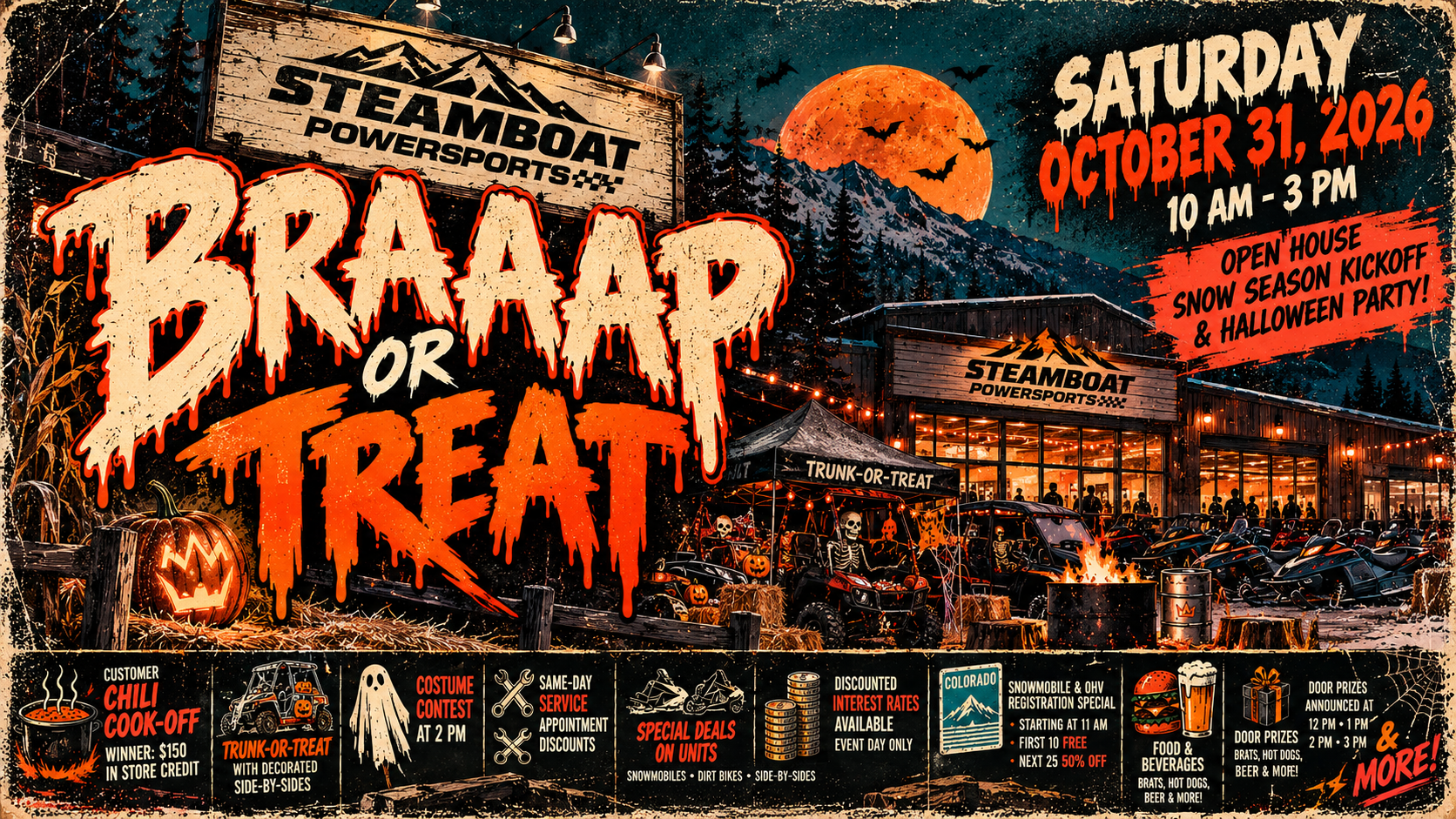 Braaap or Treat – Save the Date, Saturday October 31st at Steamboat Powersports